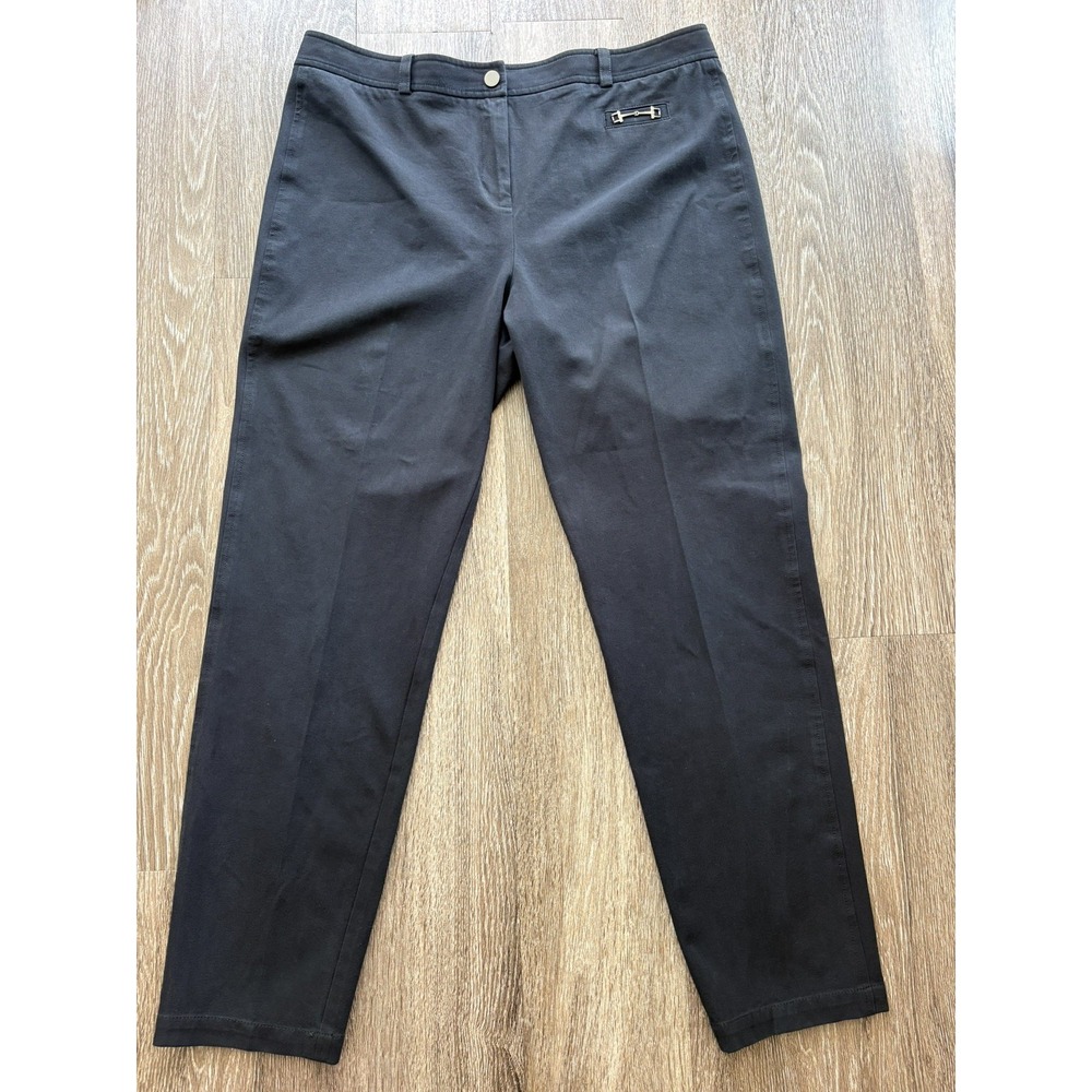 Worth New York Women's Black Pants 16 Silver Horse Bit Detail High Rise